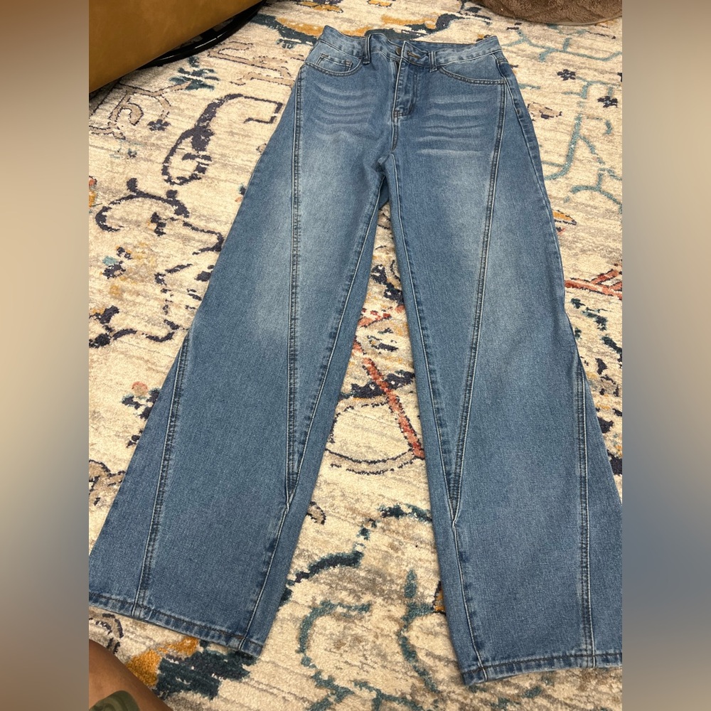 Commense Wide Leg Blue Jeans